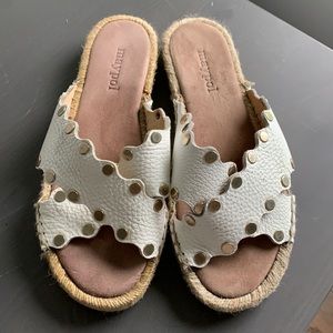 White leather sandals